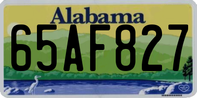 AL license plate 65AF827