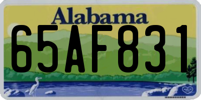 AL license plate 65AF831