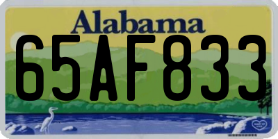 AL license plate 65AF833