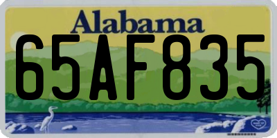 AL license plate 65AF835