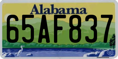 AL license plate 65AF837