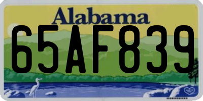 AL license plate 65AF839
