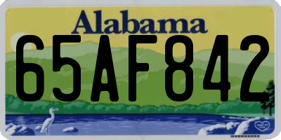 AL license plate 65AF842