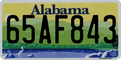 AL license plate 65AF843