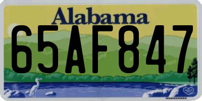 AL license plate 65AF847