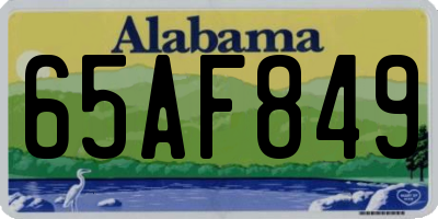 AL license plate 65AF849