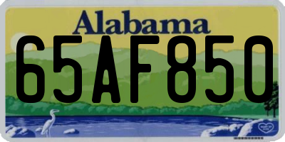 AL license plate 65AF850