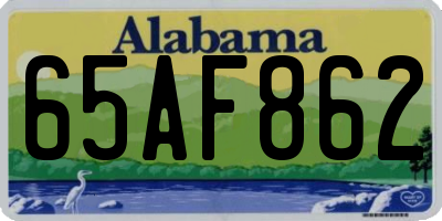 AL license plate 65AF862