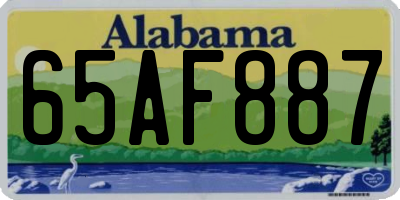 AL license plate 65AF887