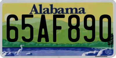 AL license plate 65AF890