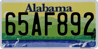 AL license plate 65AF892
