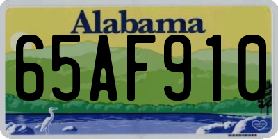 AL license plate 65AF910