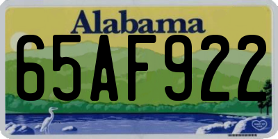 AL license plate 65AF922