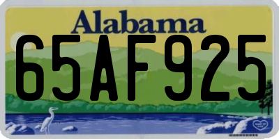 AL license plate 65AF925