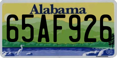 AL license plate 65AF926