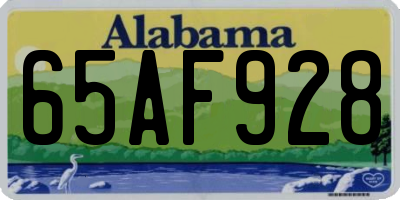 AL license plate 65AF928