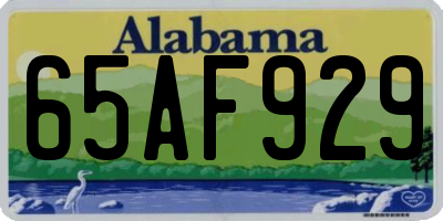 AL license plate 65AF929