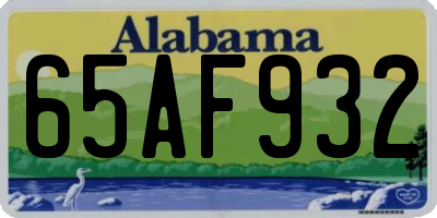 AL license plate 65AF932