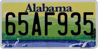 AL license plate 65AF935