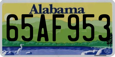 AL license plate 65AF953