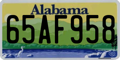 AL license plate 65AF958