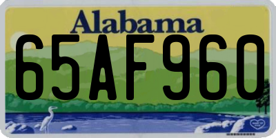 AL license plate 65AF960