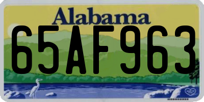 AL license plate 65AF963