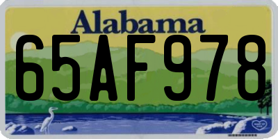 AL license plate 65AF978