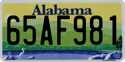 AL license plate 65AF981