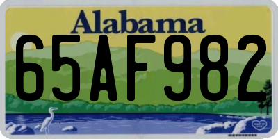 AL license plate 65AF982