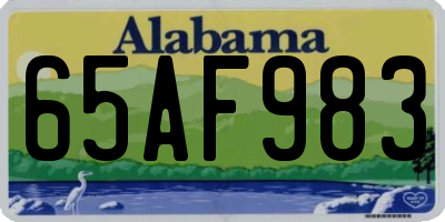 AL license plate 65AF983