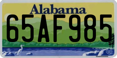 AL license plate 65AF985