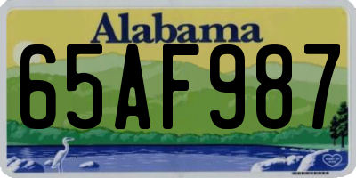 AL license plate 65AF987