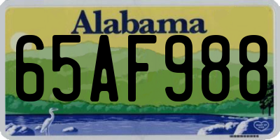 AL license plate 65AF988
