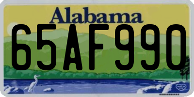 AL license plate 65AF990