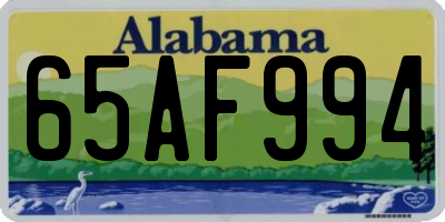 AL license plate 65AF994