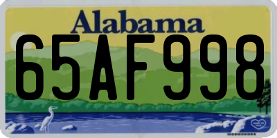 AL license plate 65AF998