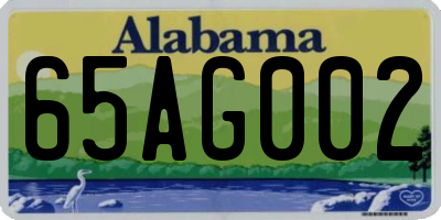 AL license plate 65AG002