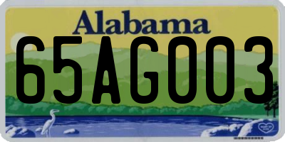 AL license plate 65AG003