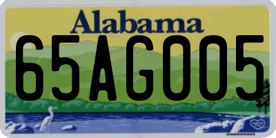 AL license plate 65AG005