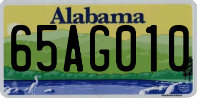 AL license plate 65AG010