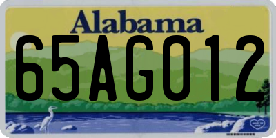 AL license plate 65AG012