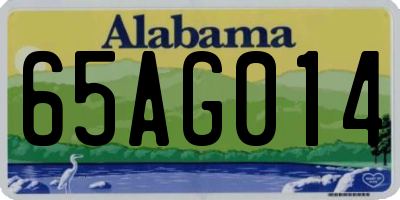 AL license plate 65AG014