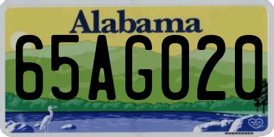 AL license plate 65AG020