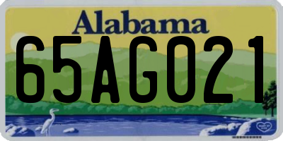 AL license plate 65AG021