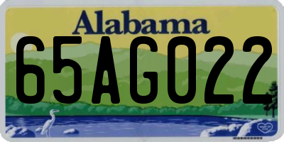 AL license plate 65AG022