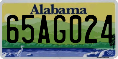 AL license plate 65AG024