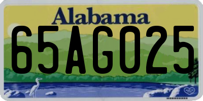 AL license plate 65AG025