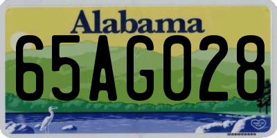 AL license plate 65AG028