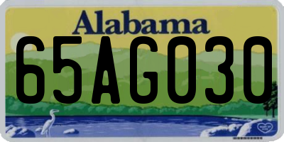 AL license plate 65AG030